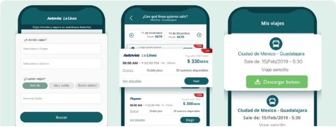 GHO Autovias mobile app designs