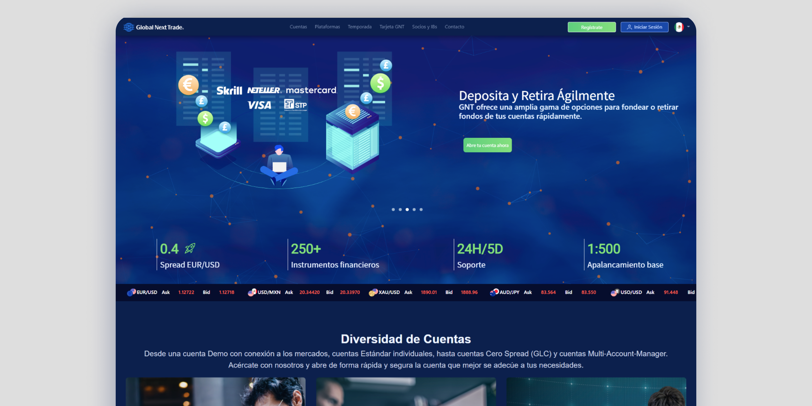 Global Next Trade landing page redesign