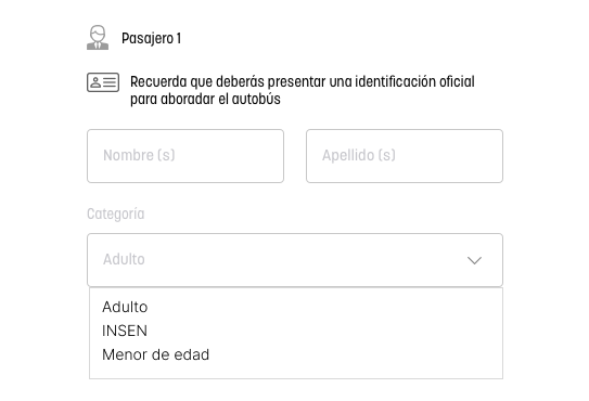 Previous passenger category control