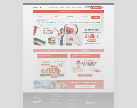 Original Primera Plus homepage before redesign