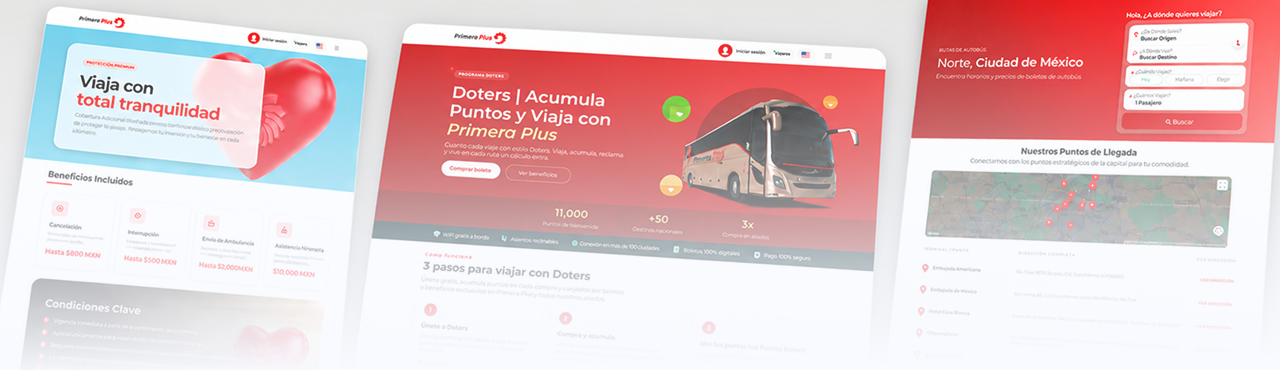 Primera Plus homepage redesign header collage