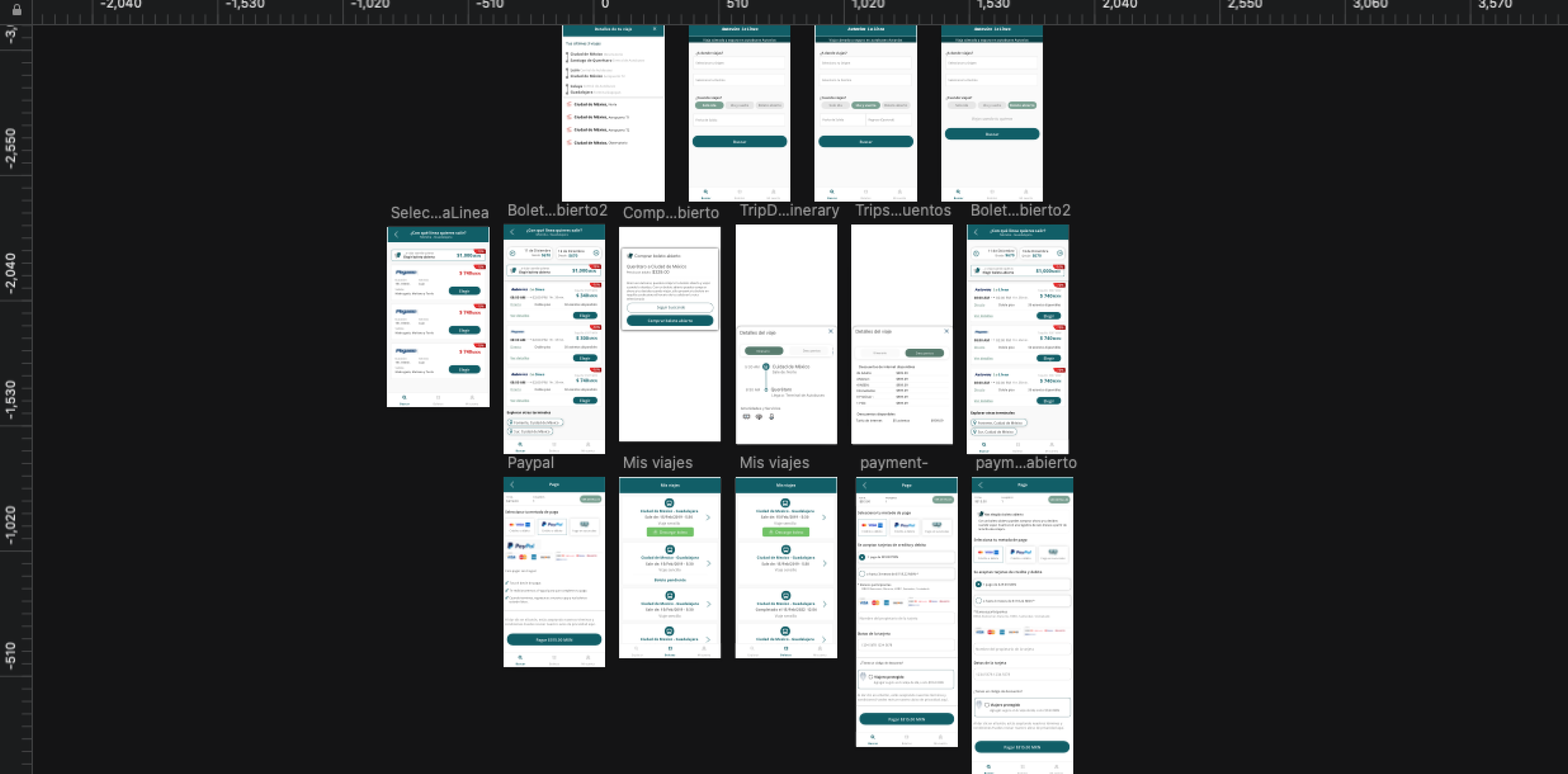 GHO Autovias high-fidelity wireframes